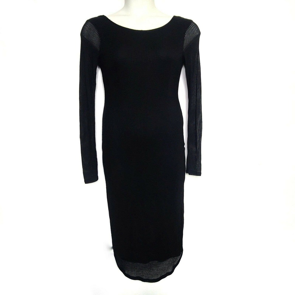 Silence + Noise Dress SZ Medium Black Midi